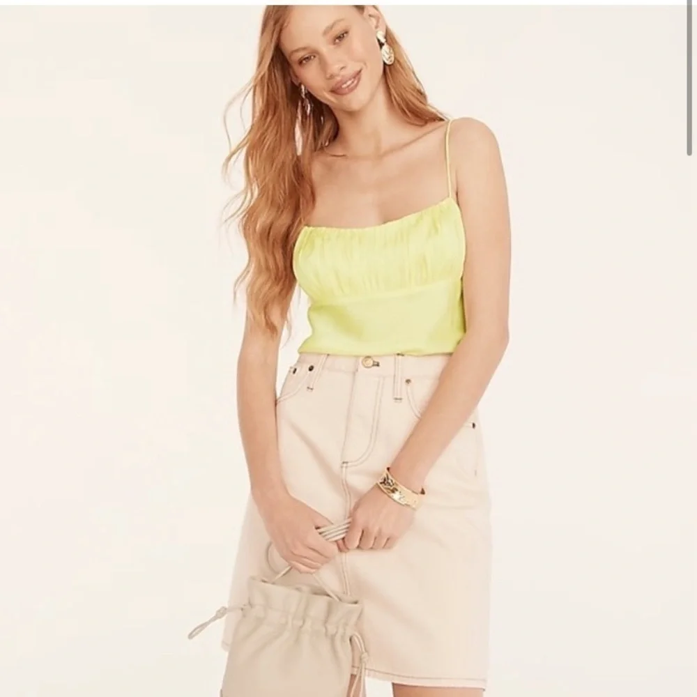 J. Crew Gathered Stretch Cropped Silk Camisole size 20